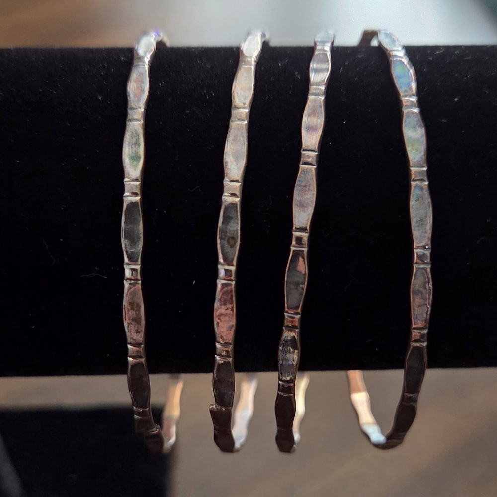 Elegant Silver Bangle Set